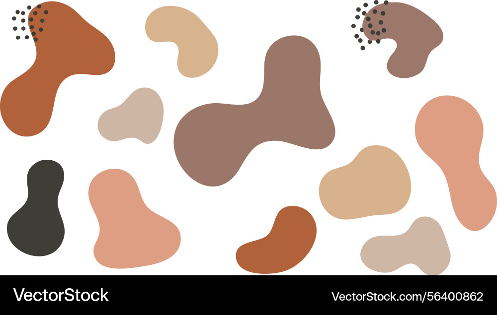 Abstract skin tone diverse colors blobs set Vector Image