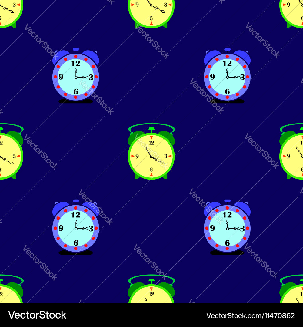 Alarm clock seamless pattern Vector Image