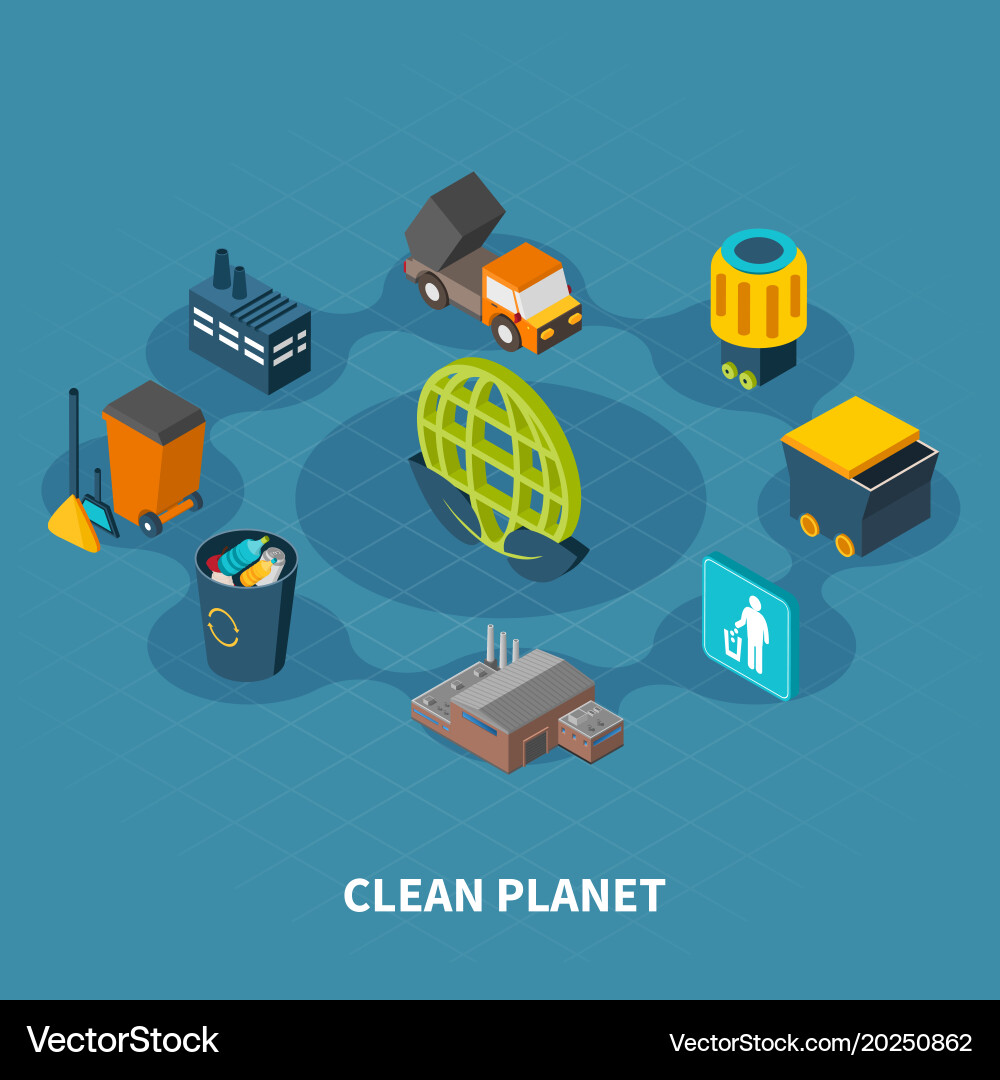 Clean planet round composition Vector Image