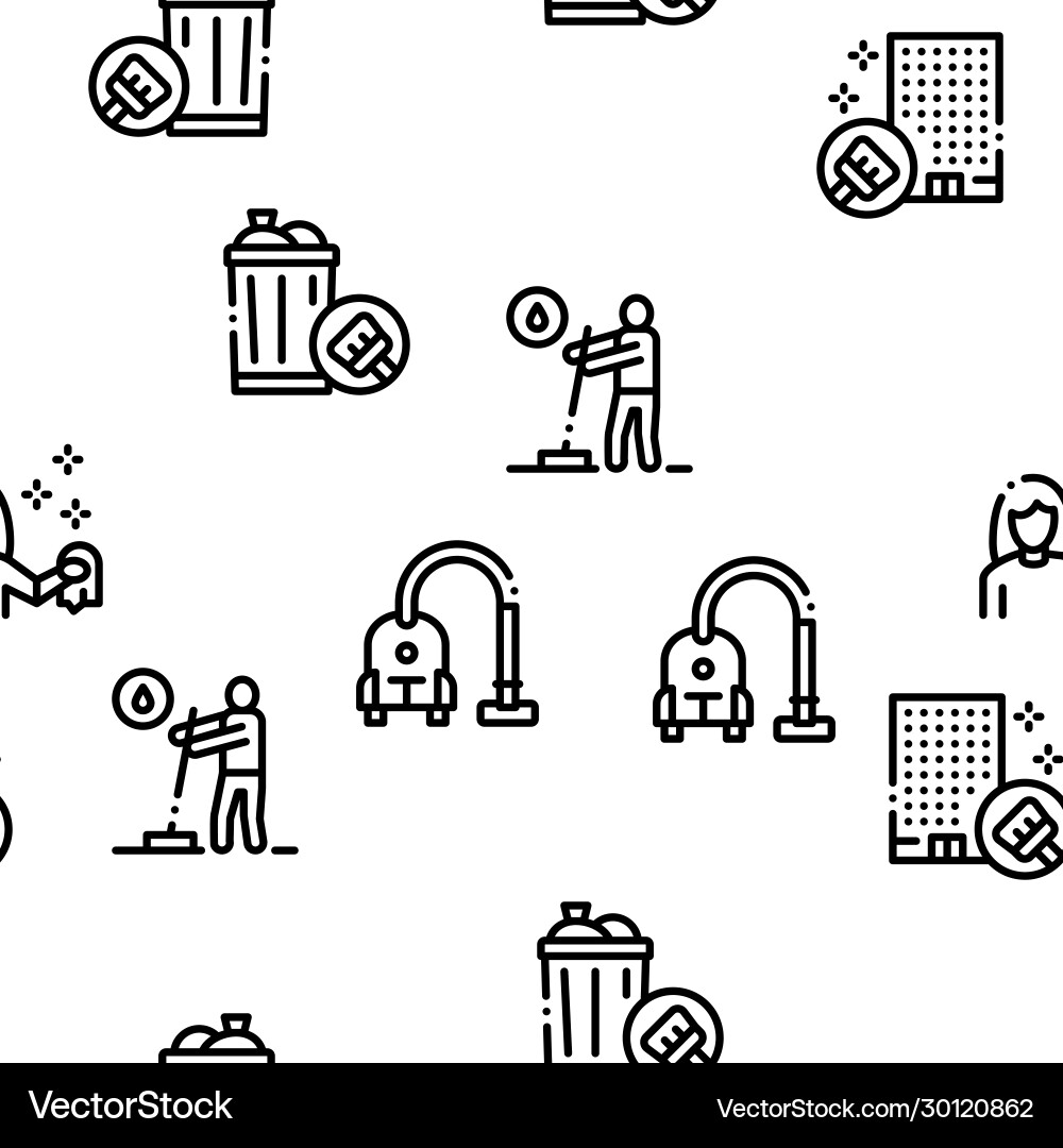 Cleaning service tool seamless pattern Cleaning service tool seamless pattern Vector Image