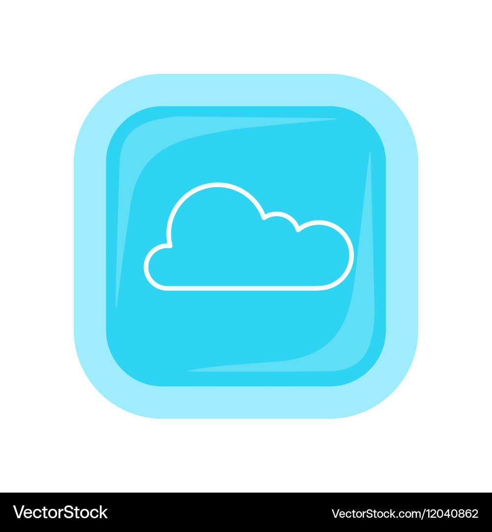 Cloud storage web button isolated flat style Vector Image