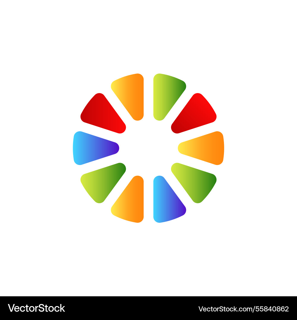 Colorful circular design with gradient segments vector image