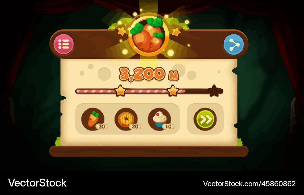 Complete set of level button game ui pop-up icon vector image