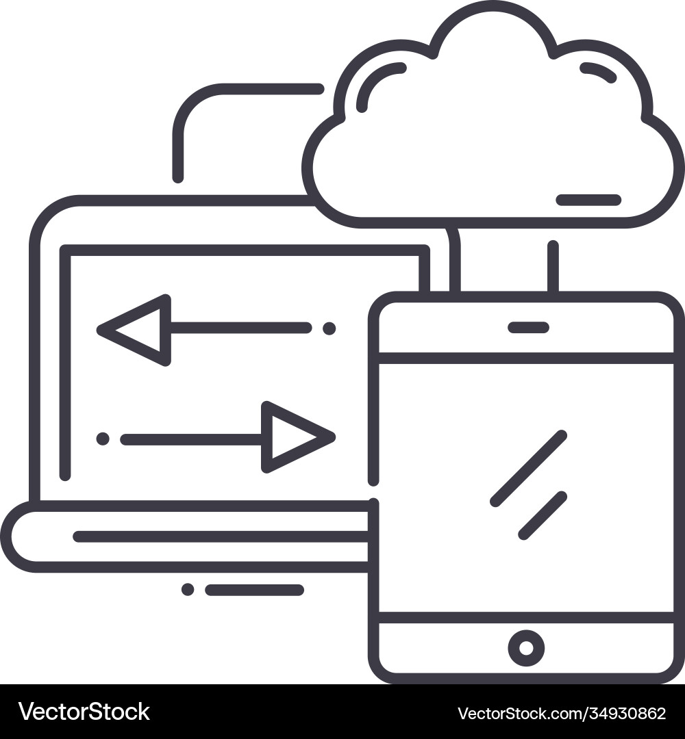 Computing platform icon linear isolated Computing platform icon linear isolated vector image