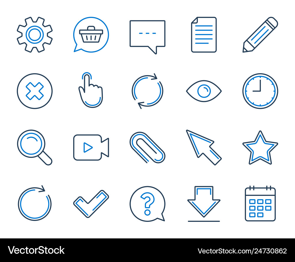 Document time and calendar line icons question Document time and calendar line icons question vector image