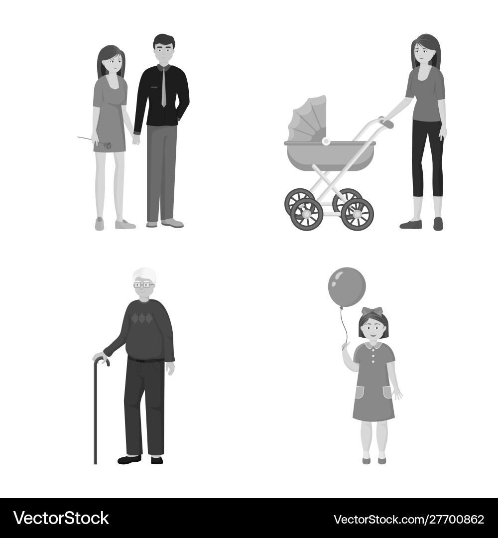 Isolated object face and portrait icon set Isolated object face and portrait icon set vector image