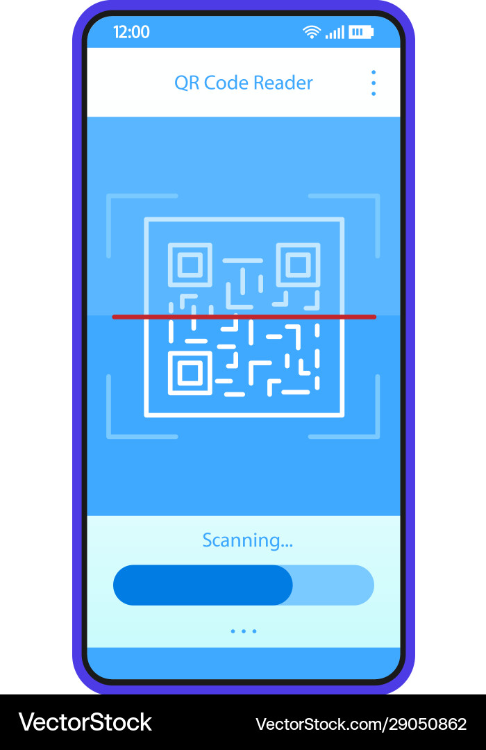 Qr code scanning app interface template Qr code scanning app interface template vector image
