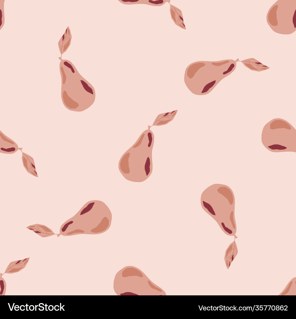 Random seamless fruit pattern with simple pear Random seamless fruit pattern with simple pear vector image