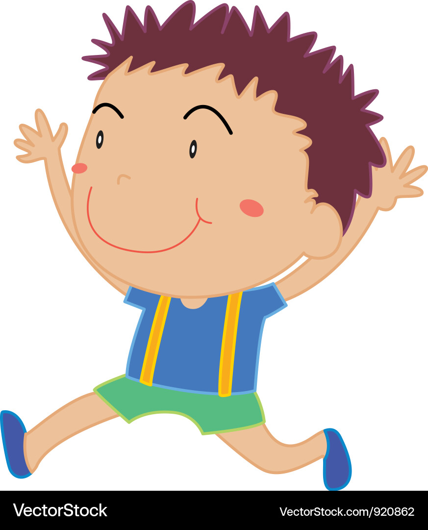 Running Boy Cartoon Vector Image