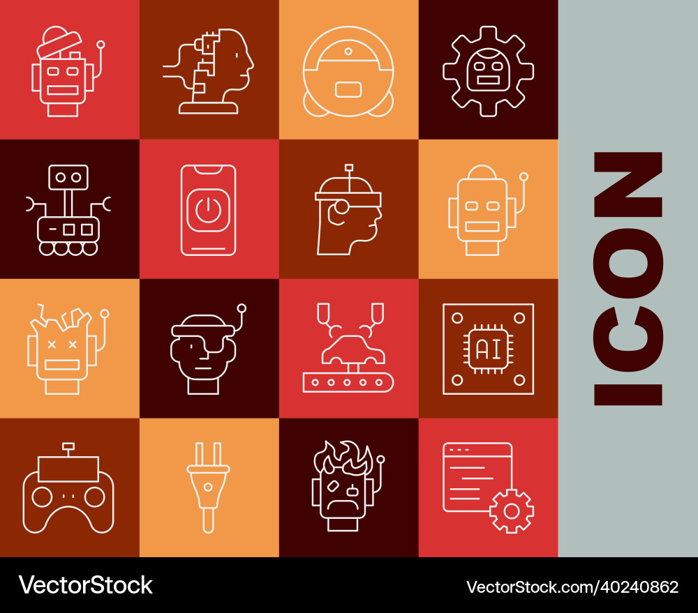 Set line computer api interface processor Set line computer api interface processor vector image