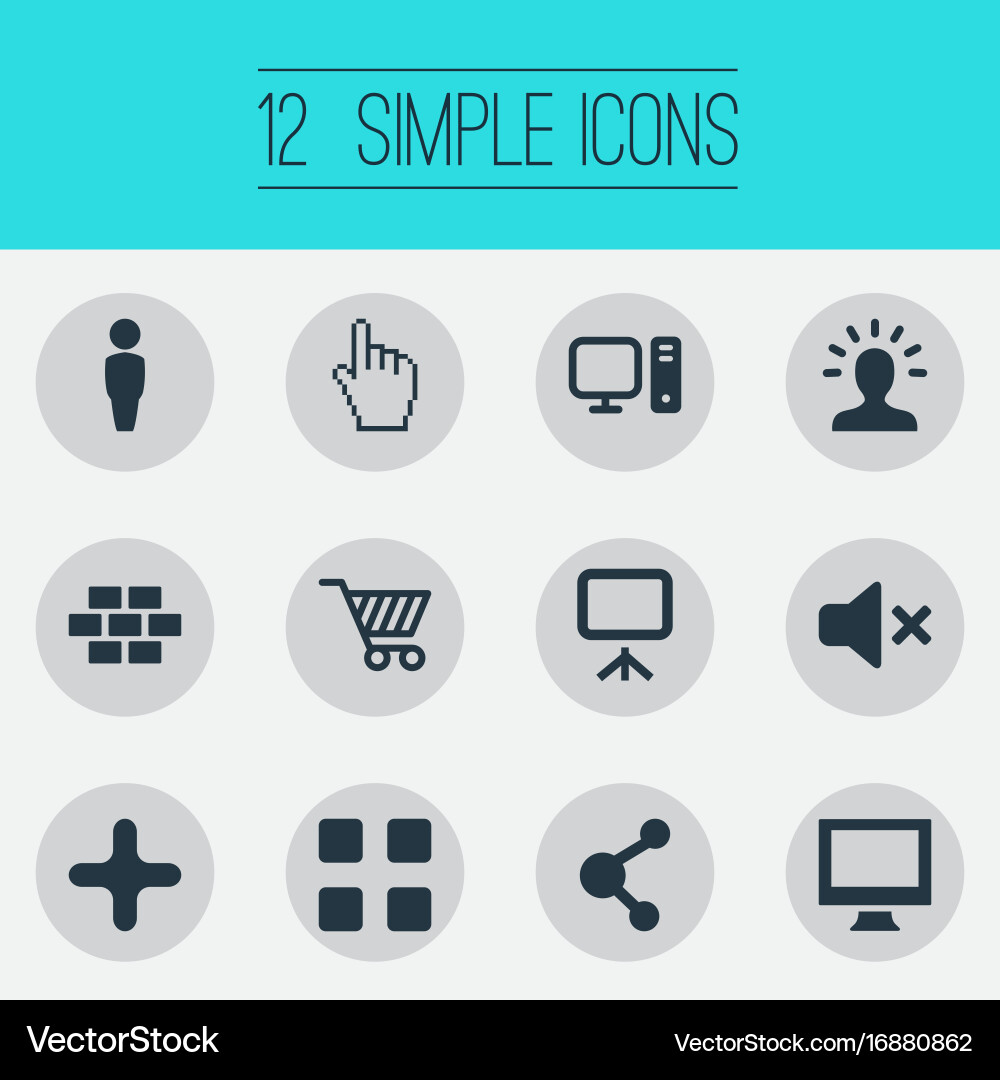 Set of simple design icons vector image