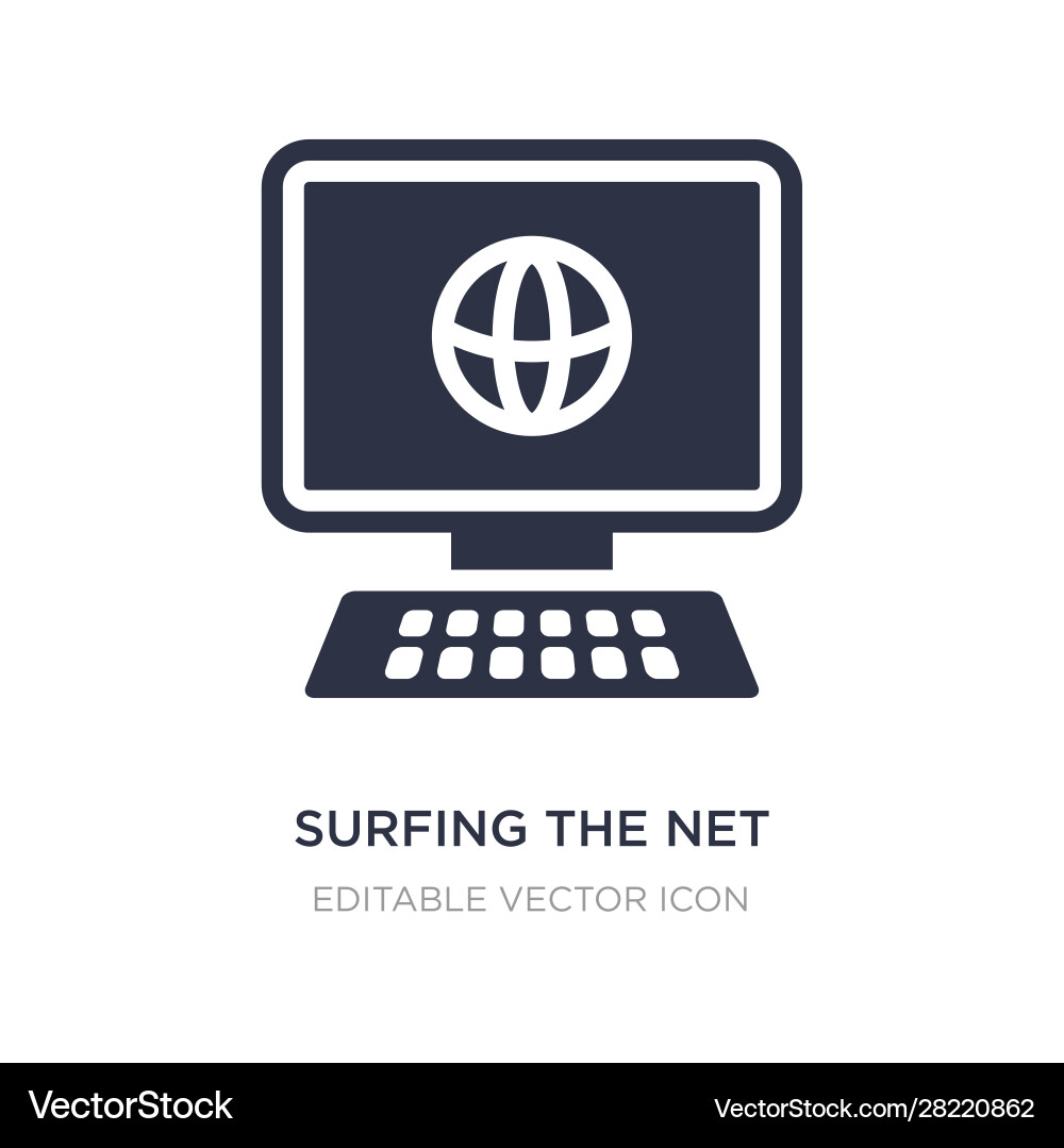 Surfing net icon on white background simple Surfing net icon on white background simple Vector Image
