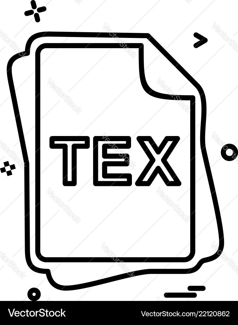Tex file type icon design Tex file type icon design vector image