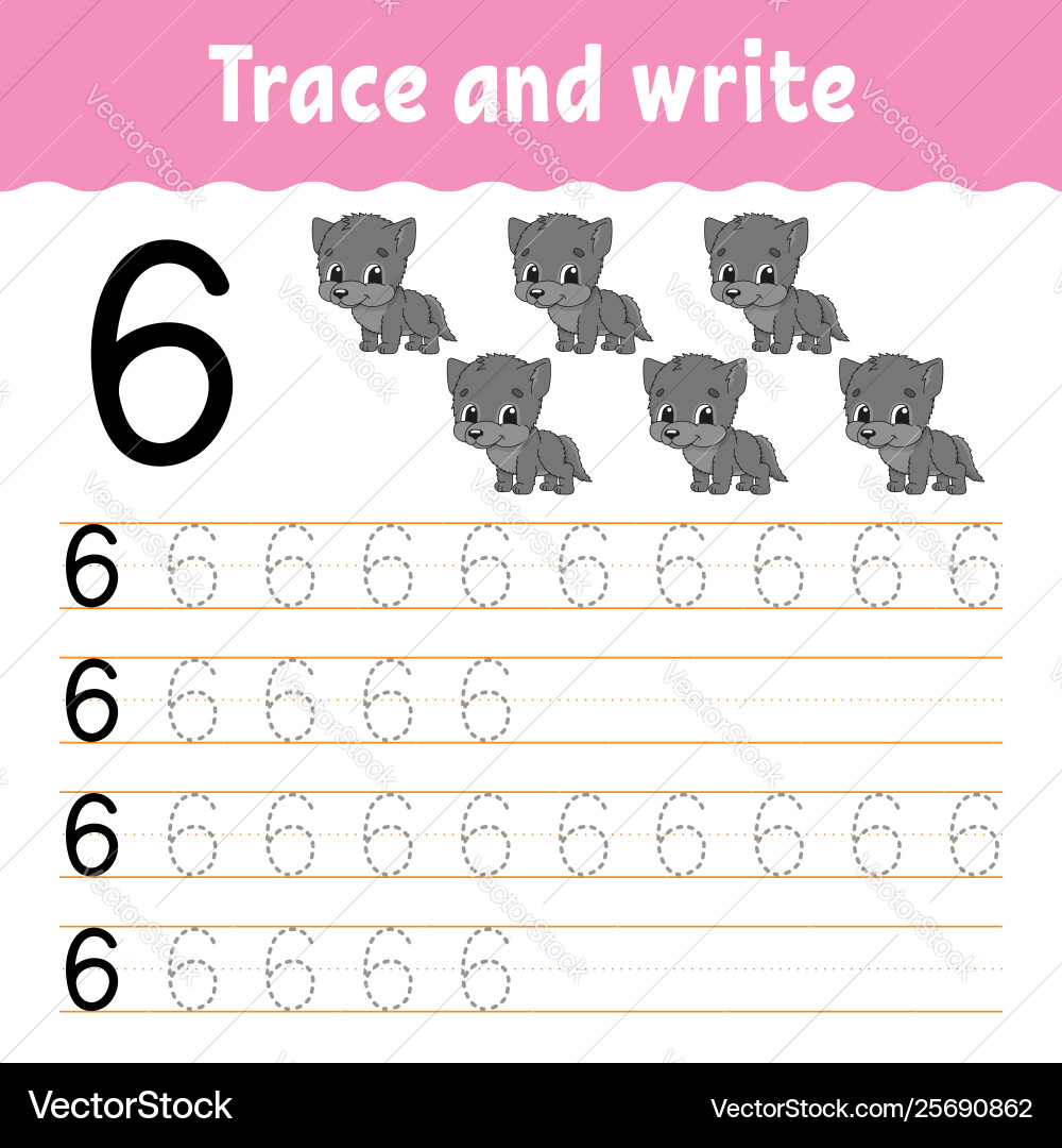 Trace and write handwriting practice learning Trace and write handwriting practice learning vector image