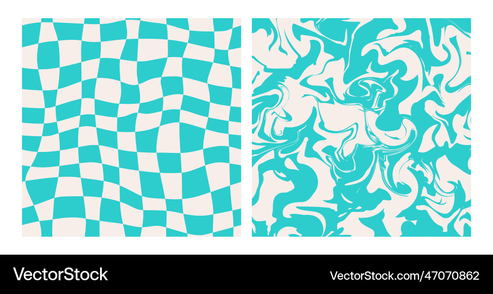 Trippy grid and wavy swirl pattern set Trippy grid and wavy swirl pattern set vector image
