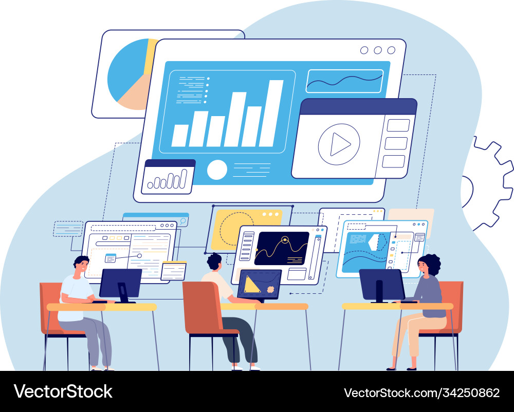 Visual statistics data visualization creative vector image