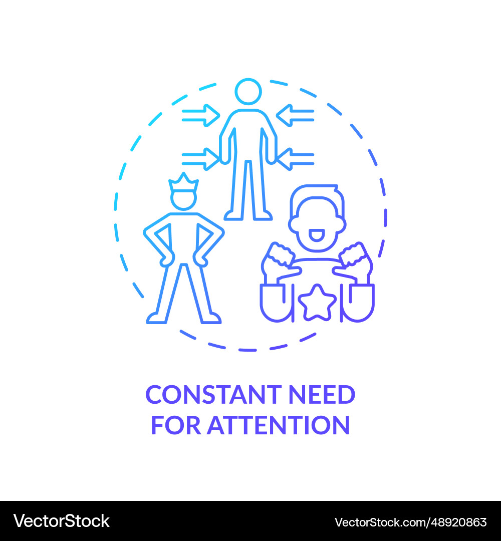 2d gradient icon constant need for attention 2d gradient icon constant need for attention vector image
