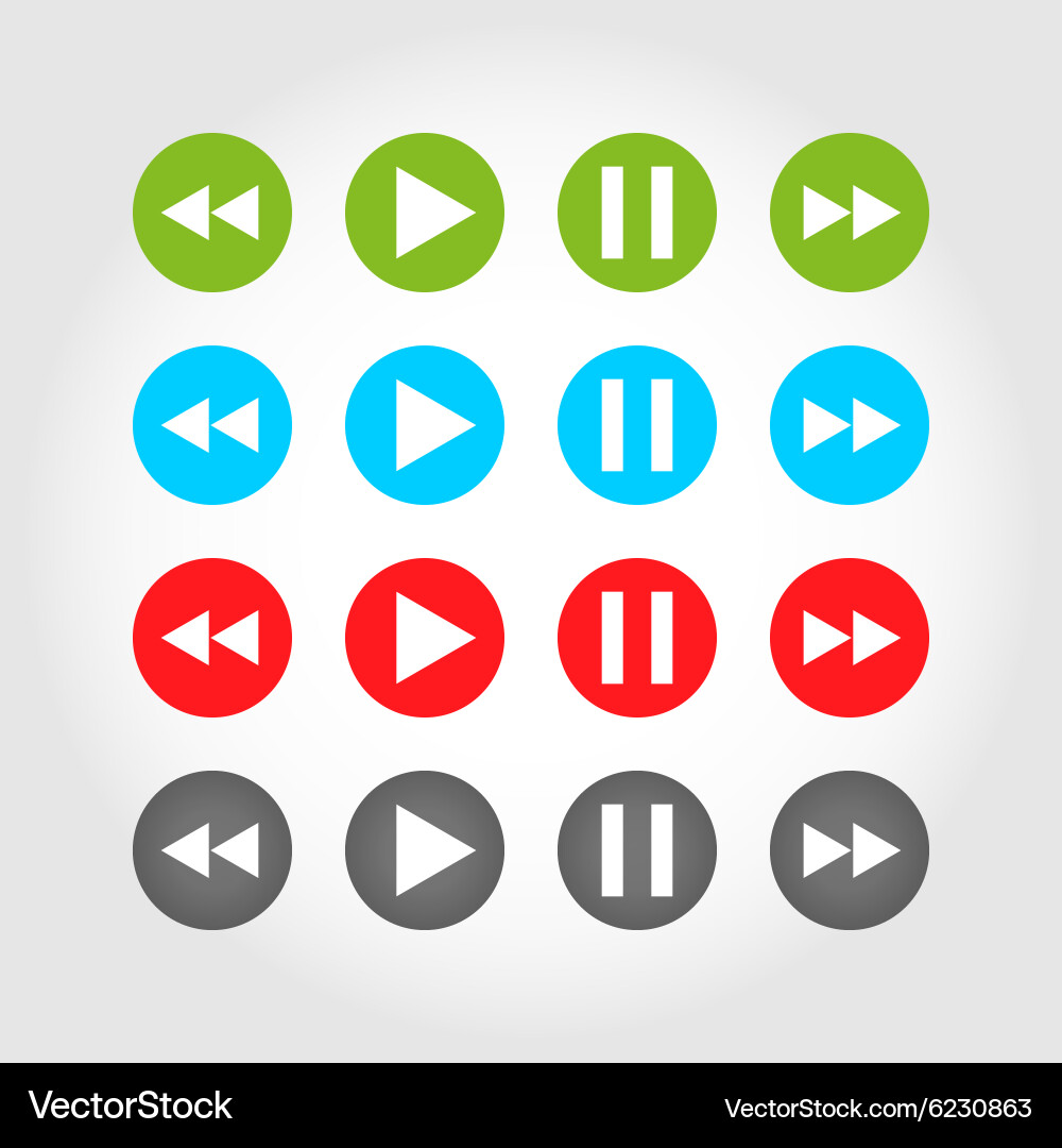 Button set for player vector image