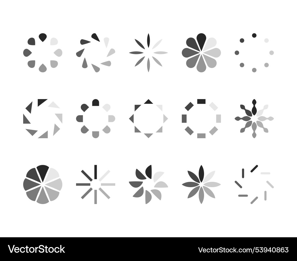 Collection loading bar status icon set of loaded vector image