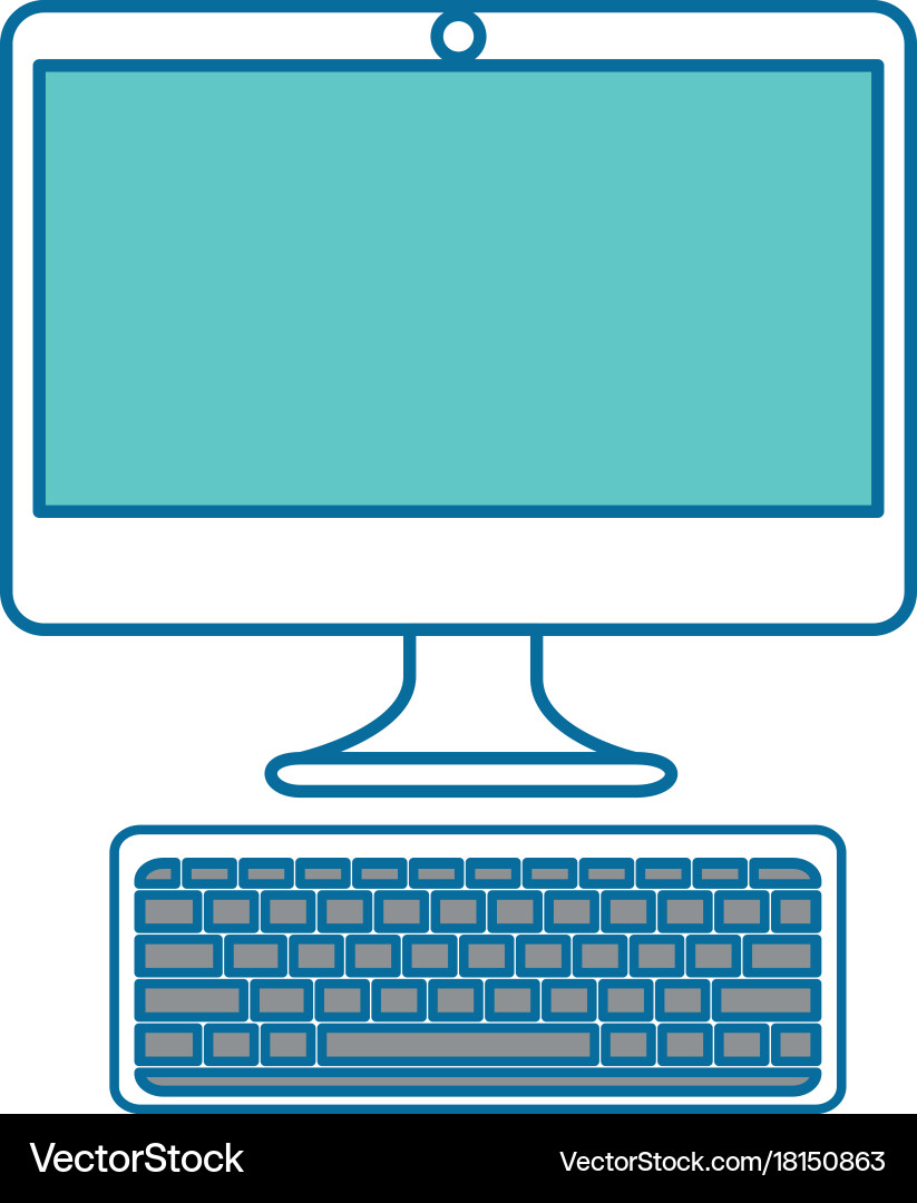 Computer desktop isolated icon Vector Image