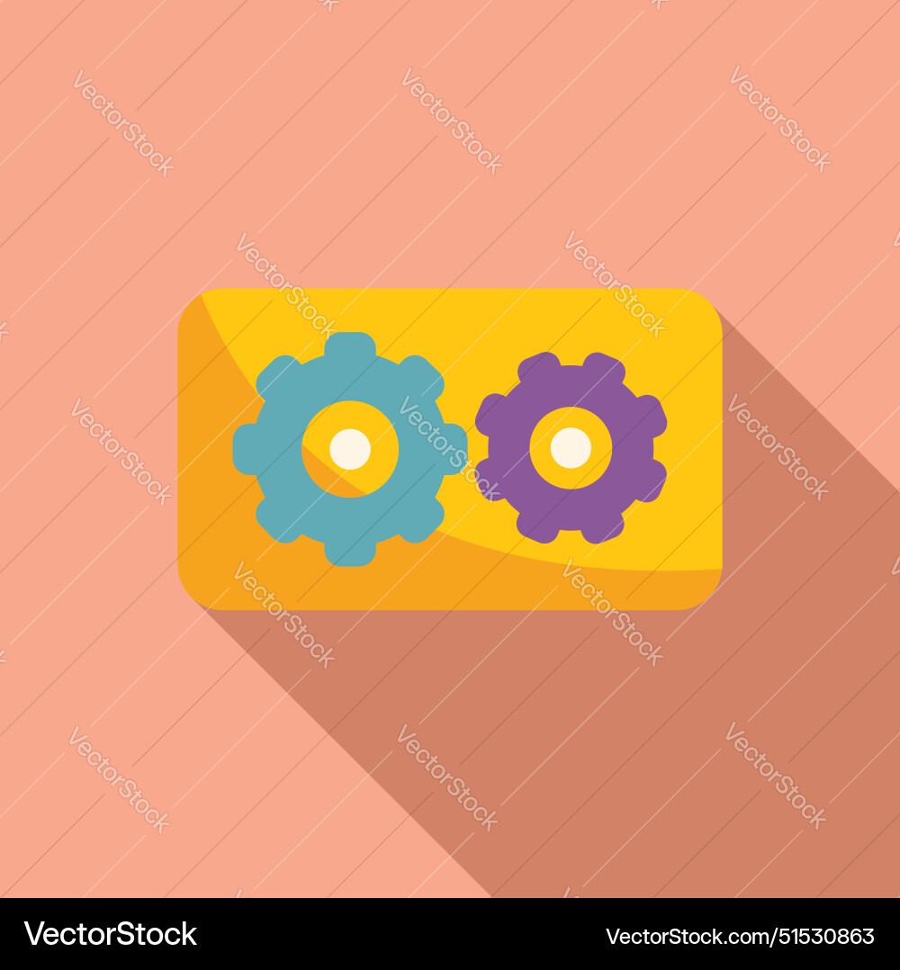 Concept showing two gears interlocked and rotating Concept showing two gears interlocked and rotating vector image