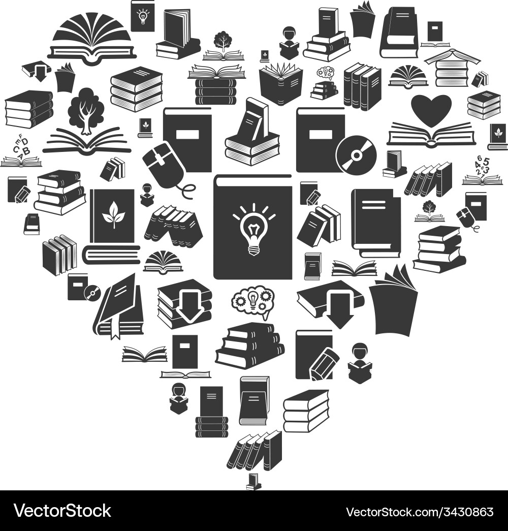 Conceptual background with book icons Vector Image