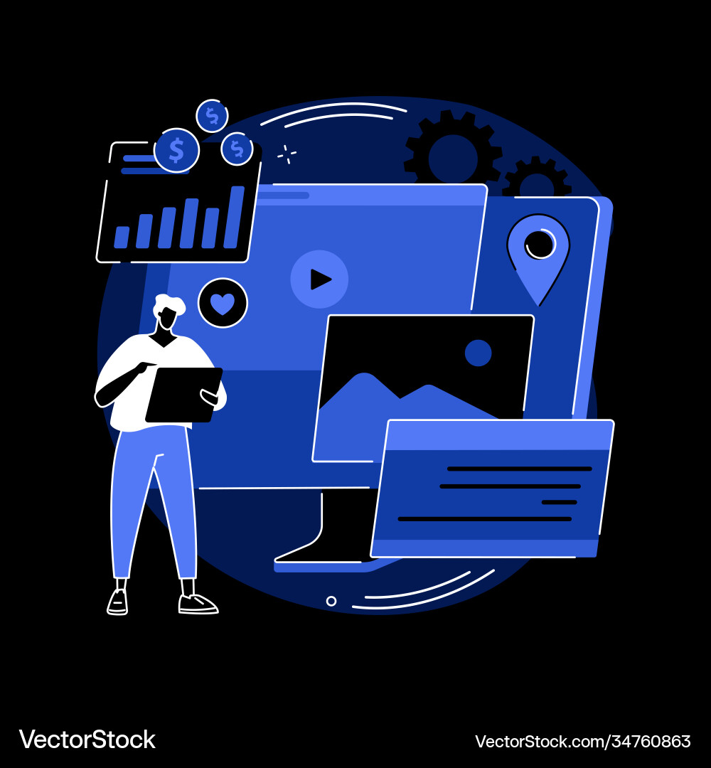 Content aggregator abstract concept Content aggregator abstract concept Vector Image