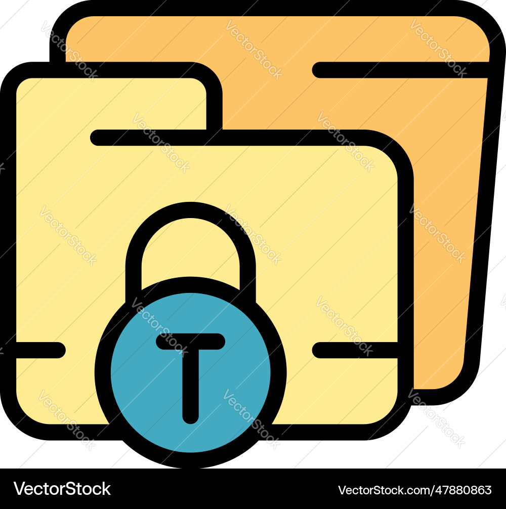 Data folder icon flat Vector Image