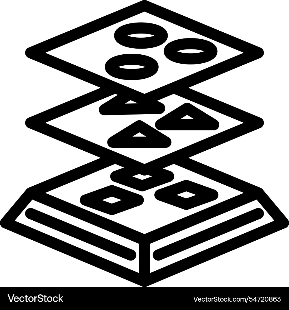 Deep layers machine learning line icon Vector Image