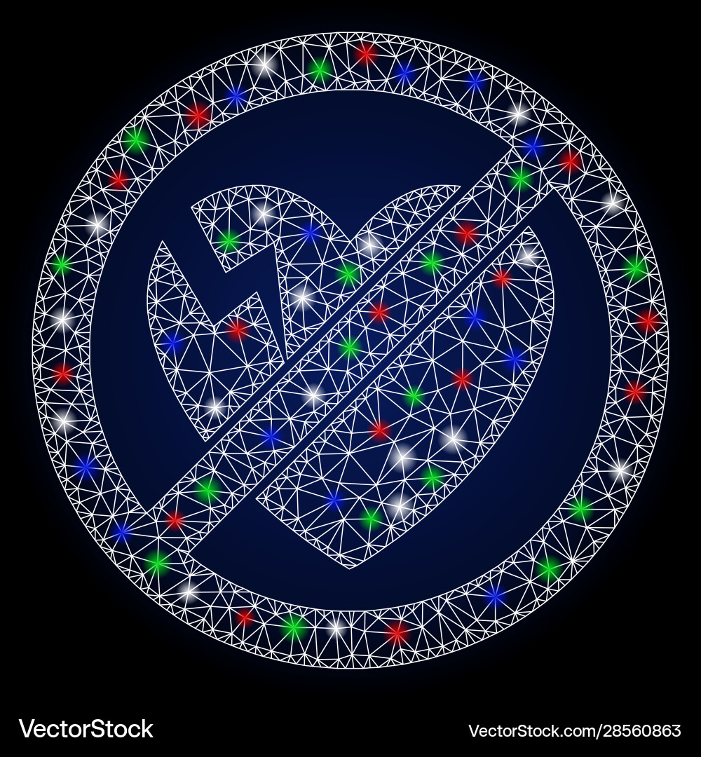 Flare mesh network no broken heart with Vector Image