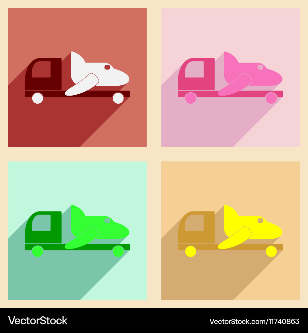 Flat with shadow concept and mobile application vector image