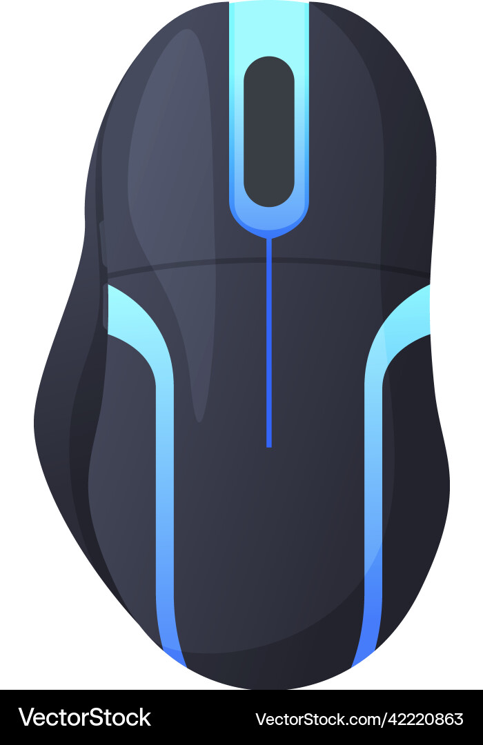 Gaming wireless mouse with buttons top view Gaming wireless mouse with buttons top view vector image