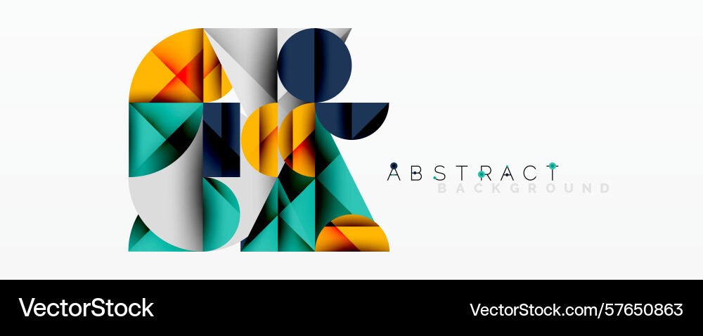 Geometric shapes overlap creating colorful Vector Image