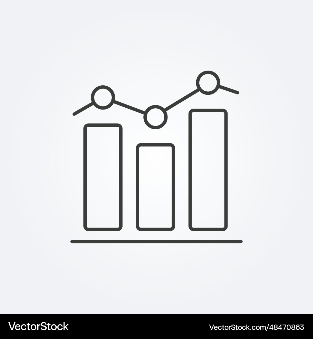 Graph line icon business chart with bars for data Graph line icon business chart with bars for data vector image