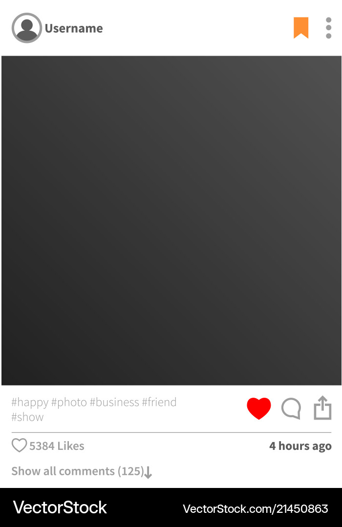 Instagram profile sample Royalty Free Vector Image