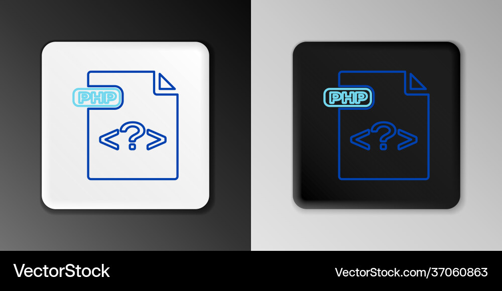 Line php file document download button icon Line php file document download button icon vector image