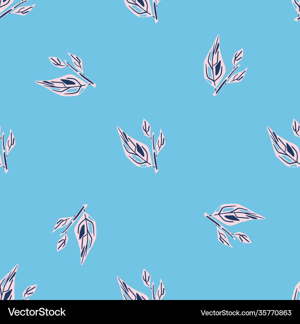 Minimalistic seamless pattern with botanical leaf Minimalistic seamless pattern with botanical leaf vector image