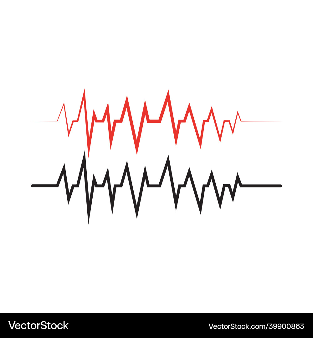 Pulse line template image Pulse line template image Vector Image