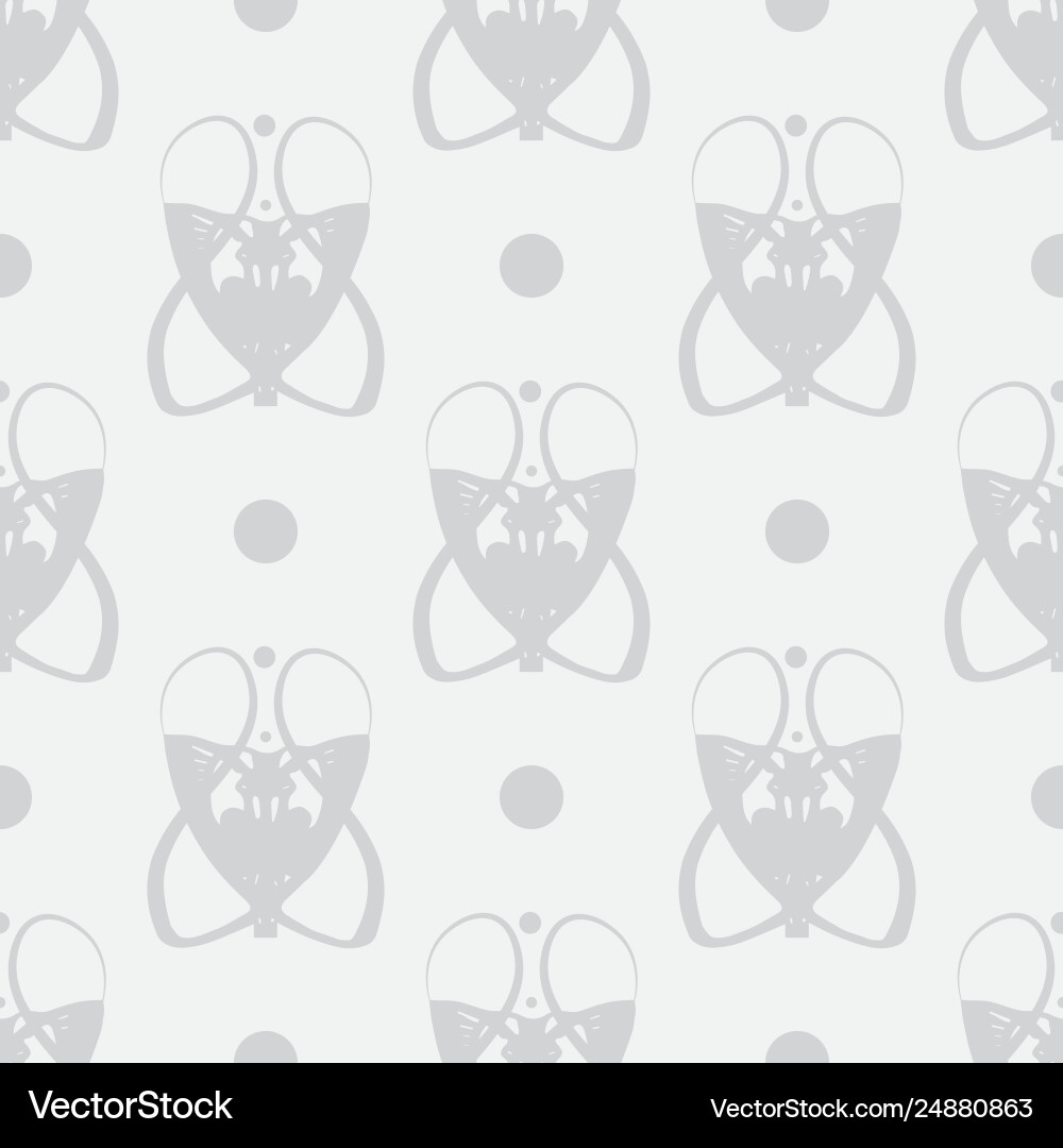 Seamless pattern with abstract art nouveau gray Vector Image