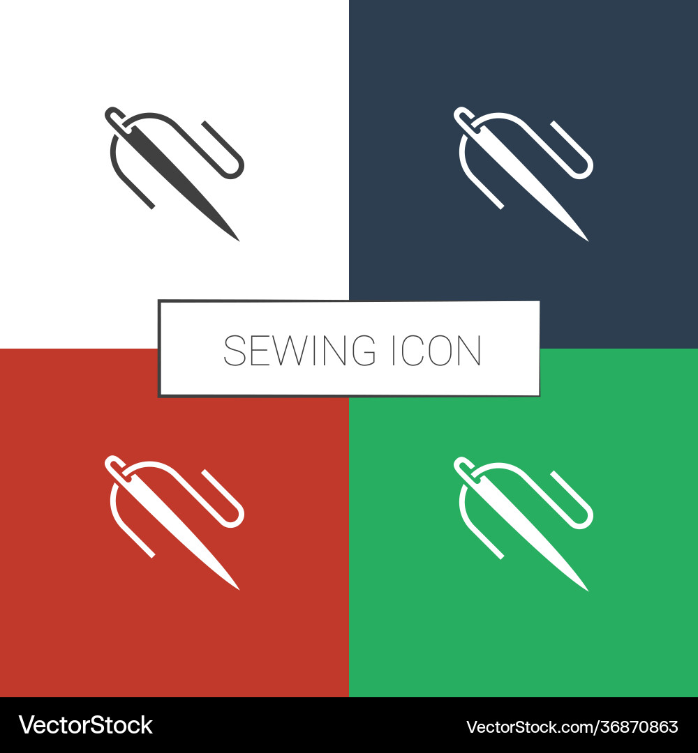 Sewing icon white background Royalty Free Vector Image