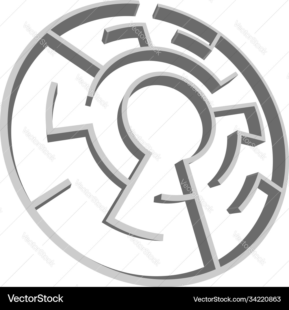 Solvable 3d maze labyrinth puzzle game Vector Image