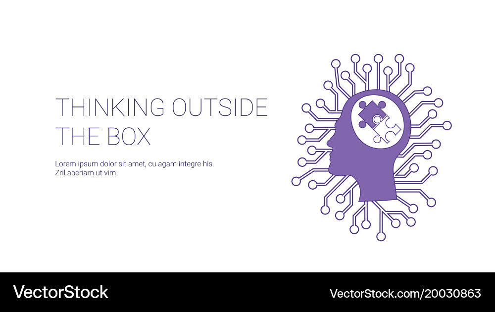 Think outside box web banner with copy space Vector Image
