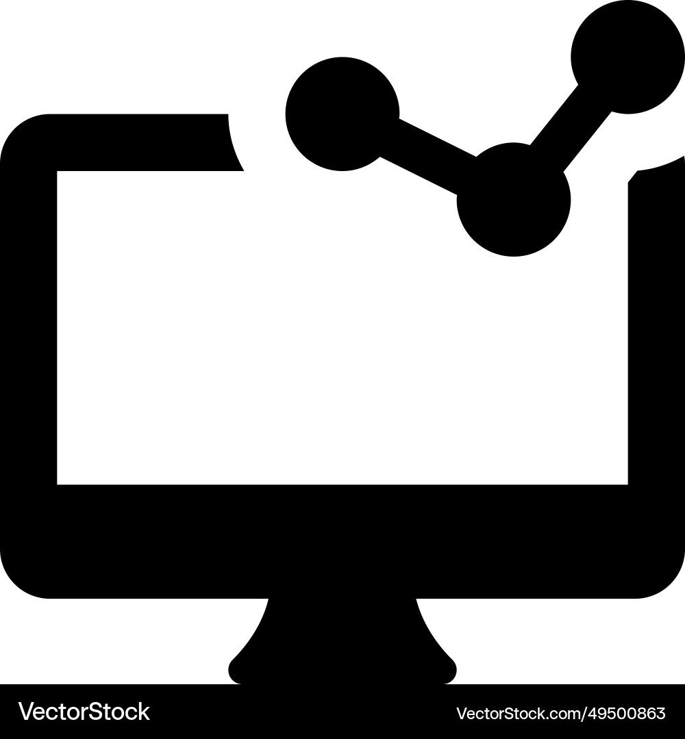 Visual representation of data on desktop screen vector image