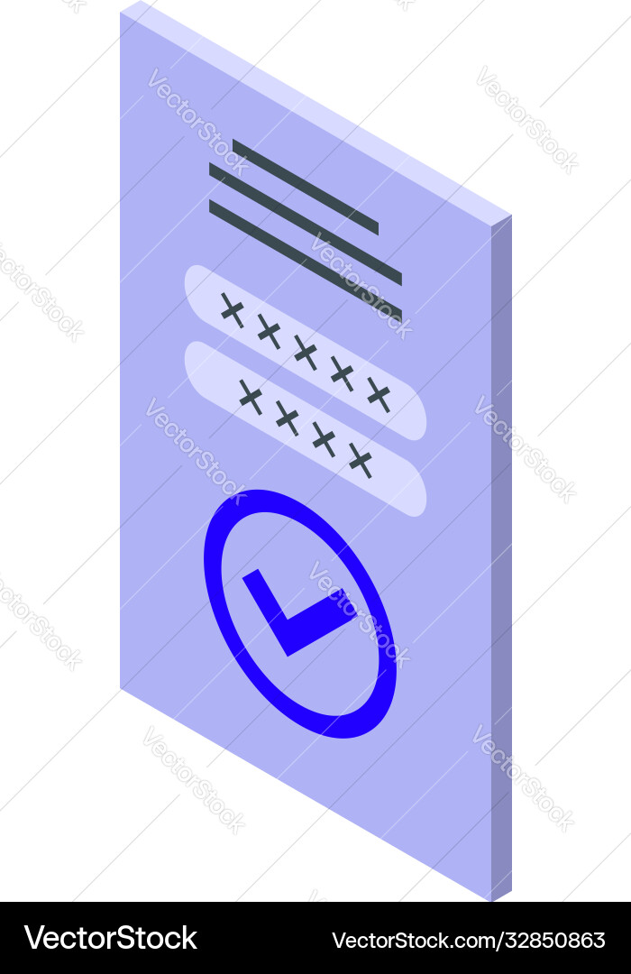 Web login authentication icon isometric style Web login authentication icon isometric style vector image