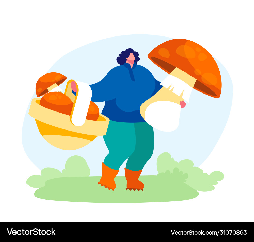 Young woman having camping rest on nature outdoor Young woman having camping rest on nature outdoor vector image
