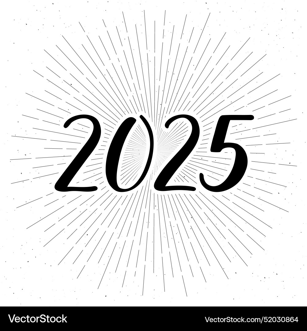 2025 handwritten card happy new year 2025 handwritten card happy new year Vector Image