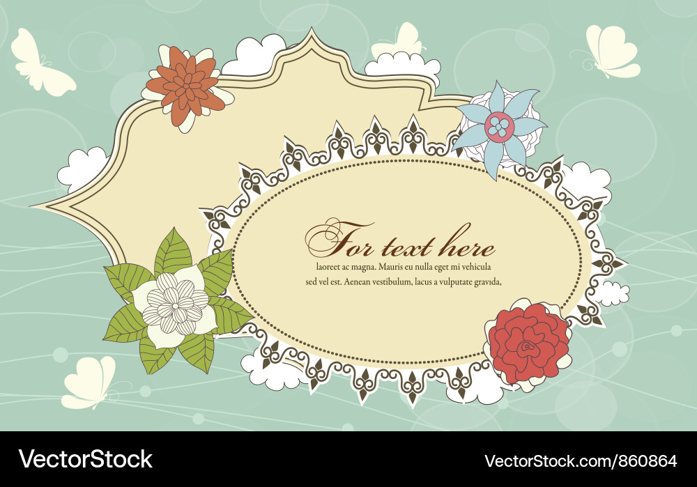 Abstract frame with floral Vector Image