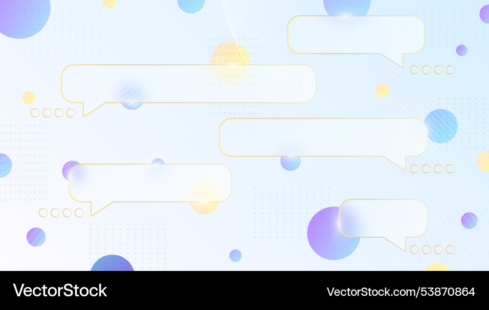 Chat dialog boxes in glass morphism effect style Chat dialog boxes in glass morphism effect style vector image