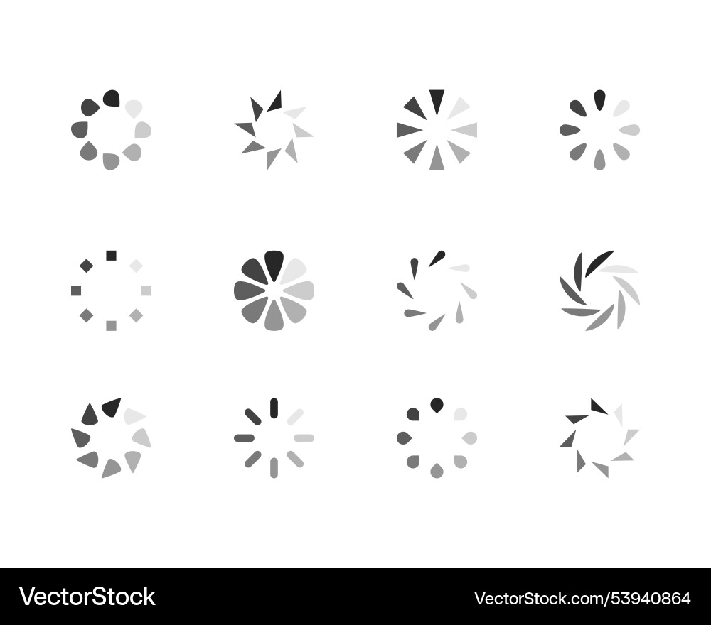 Collection loading bar status icon set of loaded vector image