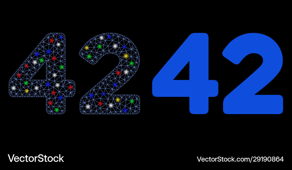 Flare mesh network 42 digits text icon with Flare mesh network 42 digits text icon with vector image